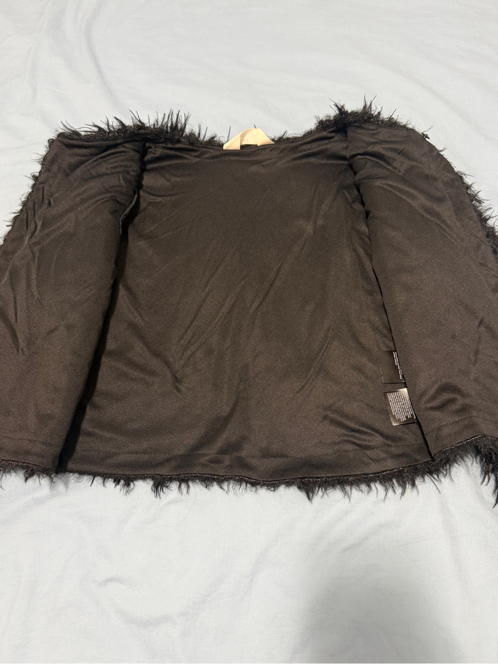 H&M Girls Black Faux-Fur Cropped Jacket Age 9–10 - Picture 3 of 4